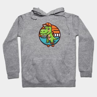 Kawaii dinosaur wearing a hat cartoon Hoodie